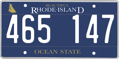 RI license plate 465147
