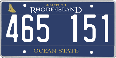 RI license plate 465151