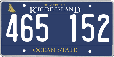 RI license plate 465152