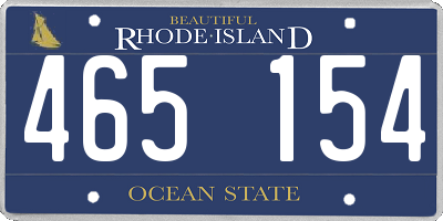 RI license plate 465154