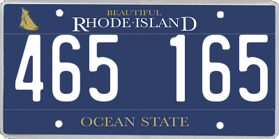 RI license plate 465165