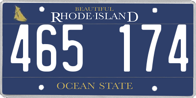 RI license plate 465174