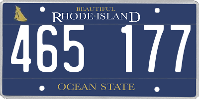 RI license plate 465177