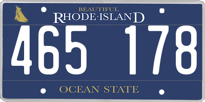 RI license plate 465178