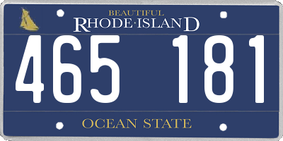 RI license plate 465181