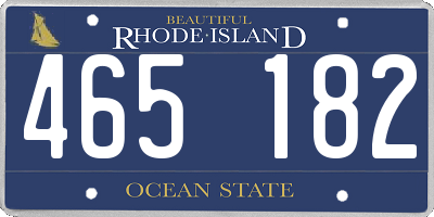 RI license plate 465182