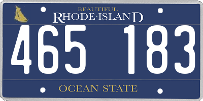 RI license plate 465183