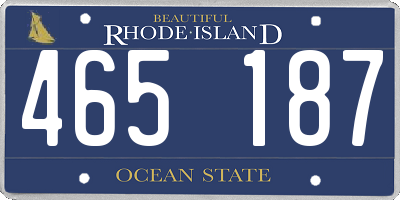 RI license plate 465187
