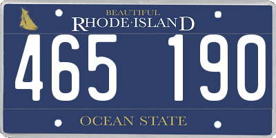 RI license plate 465190