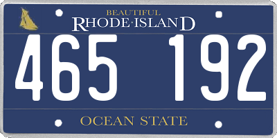 RI license plate 465192