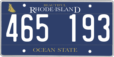 RI license plate 465193