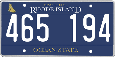 RI license plate 465194