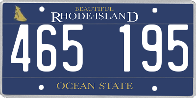 RI license plate 465195