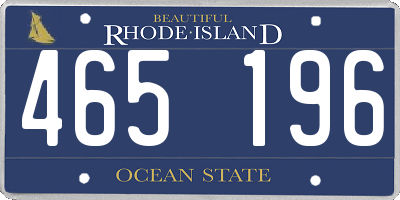 RI license plate 465196