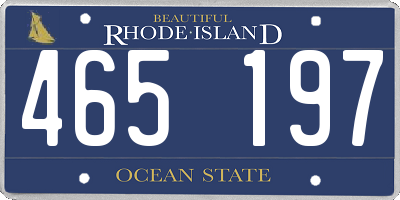 RI license plate 465197
