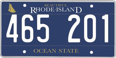 RI license plate 465201