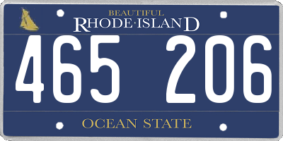 RI license plate 465206