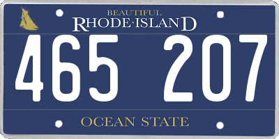 RI license plate 465207