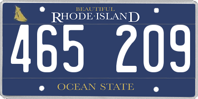 RI license plate 465209