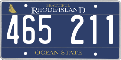 RI license plate 465211