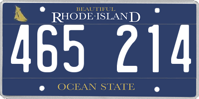 RI license plate 465214