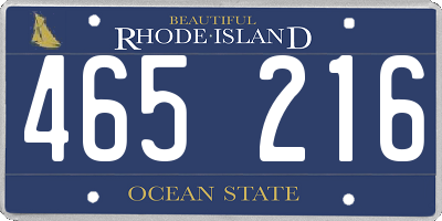 RI license plate 465216