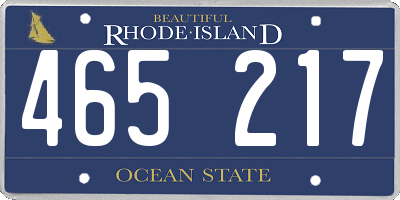RI license plate 465217