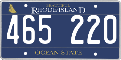 RI license plate 465220