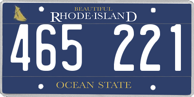 RI license plate 465221