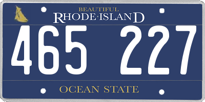 RI license plate 465227
