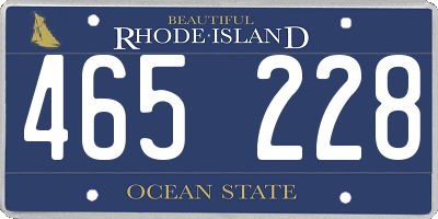 RI license plate 465228
