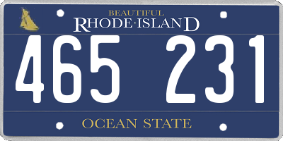RI license plate 465231