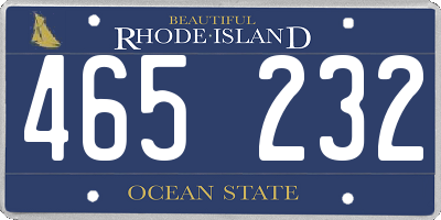 RI license plate 465232