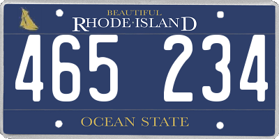 RI license plate 465234
