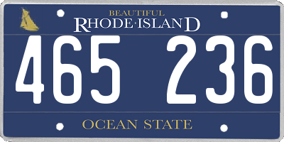 RI license plate 465236