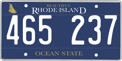 RI license plate 465237
