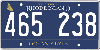 RI license plate 465238