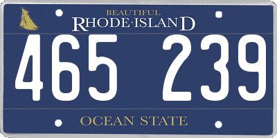 RI license plate 465239