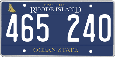 RI license plate 465240