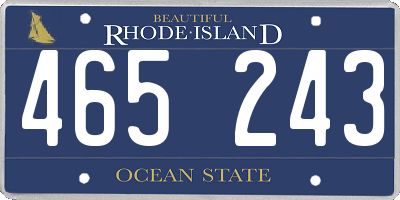 RI license plate 465243
