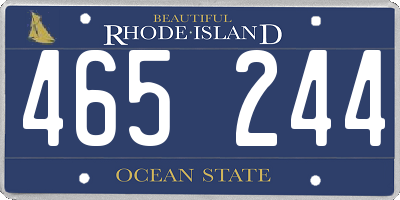 RI license plate 465244