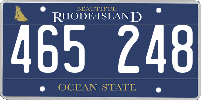 RI license plate 465248