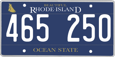 RI license plate 465250