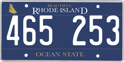 RI license plate 465253