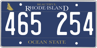 RI license plate 465254