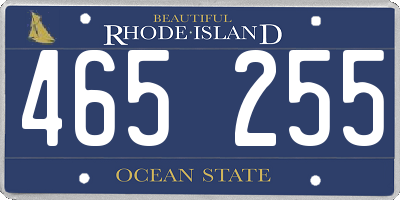 RI license plate 465255