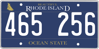 RI license plate 465256