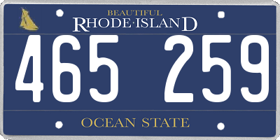 RI license plate 465259