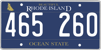 RI license plate 465260