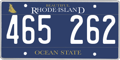 RI license plate 465262